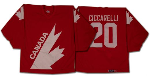 Dino Ciccarelli’s 1987 Canada Cup Pre-Tournament Game Worn Team  Canada Jersey