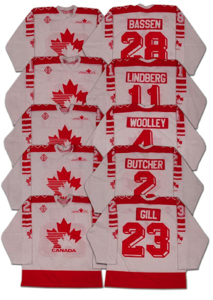  Team Canada Game Worn Jersey Collection (5) from the 1992 World  Championships