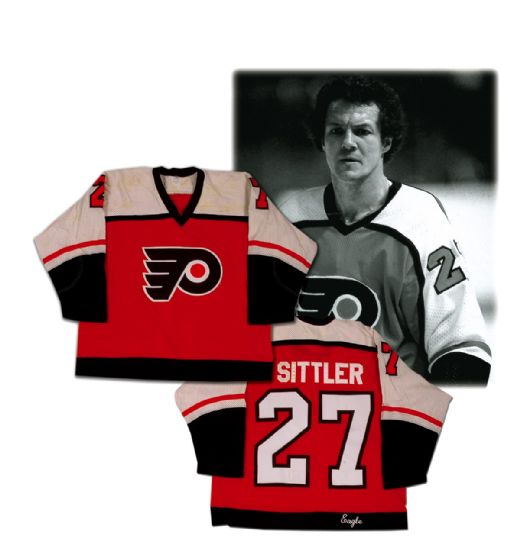 Darryl Sittlers Philadelphia Flyers Jersey Presented to Alan Eagleson
