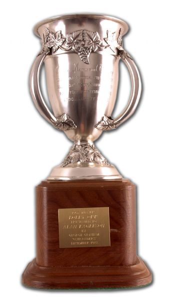 Miniature Bobby Orr Calder Memorial Trophy Presented to Alan Eagleson