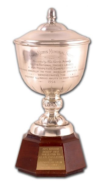 Miniature Bobby Orr James Norris Memorial Trophy Presented to Alan Eagleson