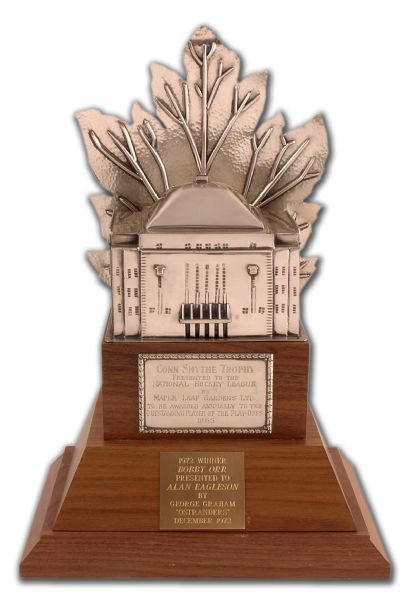 Miniature Bobby Orr 1971-72 Conn Smythe Trophy Presented to Alan Eagleson