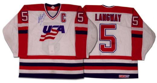 Rod Langway’s 1987 Canada Cup Team USA Autographed Game Worn Jersey