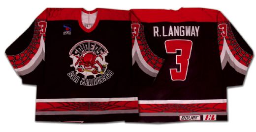 Rod Langway’s Autographed 1995-96 IHL San Francisco Spiders Game Worn Jersey