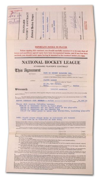 Claude Larose’s Montreal Canadiens Contract & Memorabilia Collection