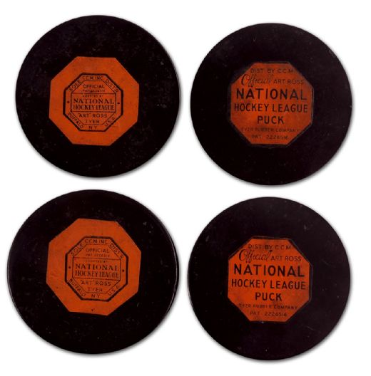 1950s & ‘60s Art Ross Tyer/CCM Puck Collection of 2