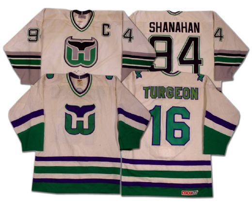 Brendan Shanahan & Sylvain Turgeon Hartford Whalers Game Jerseys