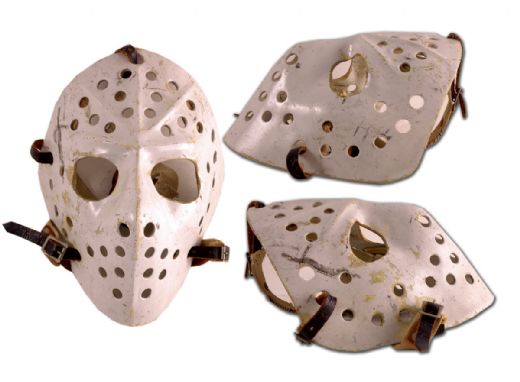 Fern Rivard Game Worn Goalie Mask with Documentation