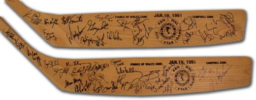 1991 NHL All-Star Game Autographed Big Stick Collection & Photo Display