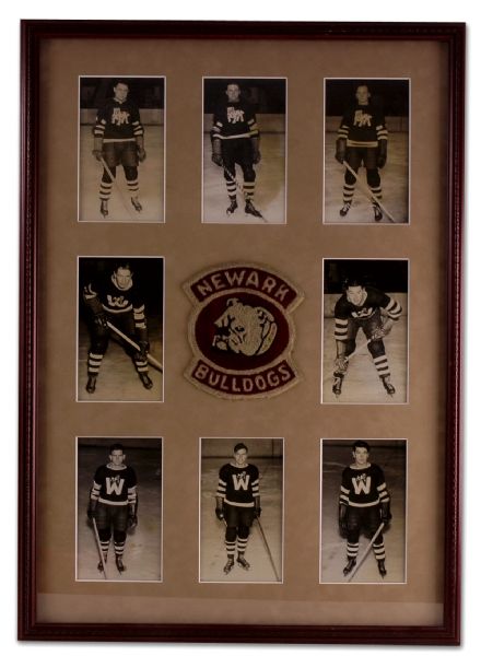 1928-29 CAHL Newark Bulldogs Framed Photos & Crest