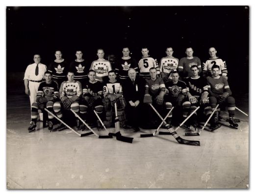 Team Photo of NHL All-Stars in Howie Morenz Memorial Game