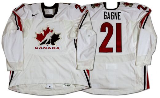 Simon Gagne 2006 Olympics Team Canada Game Worn Jersey - Photo- matched!