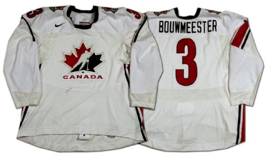 Jay Bouwmeester 2006 Olympics Team Canada Game Worn Jersey - Photo-matched!