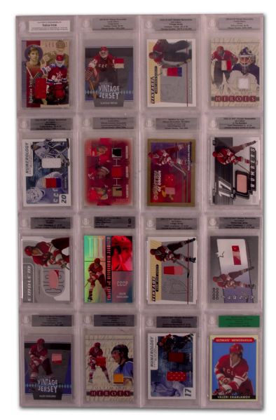 Tretiak & Kharlamov Be A Player Ultimate Memorabilia Jersey Card Collection of 16