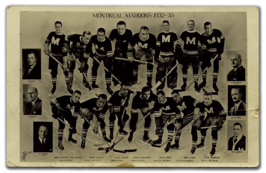 1932-33 Montreal Maroons Real Photo Team Photo Postcard