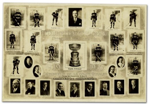 Montreal Canadiens 1929-30 Stanley Cup Champions Miniature Team Photo