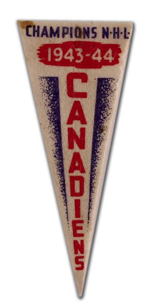 Rare 1940s Montreal Canadiens Championship Mini Pennant