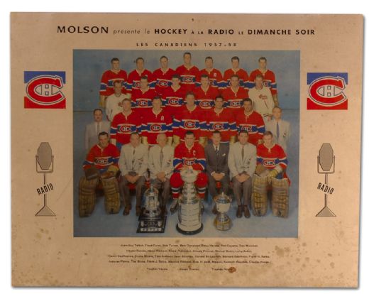 1957-58 Montreal Canadiens Advertising Team Photo