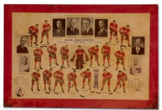 Scarce 1945-46 Montreal Canadiens Celluloid Team Photo