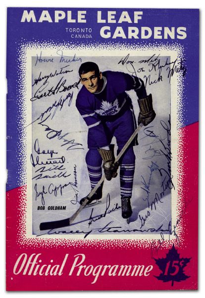 1946-47 Maple Leafs Team Signed Program Including Bill Barilko
