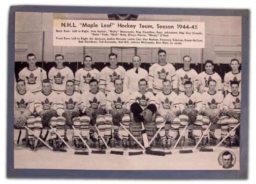 Rare 1944-45 Toronto Maple Leafs Bee Hive Premium Team Photo
