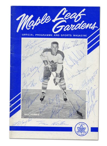 1963-64 Maple Leafs Program Autographed by 18 Including Horton & Imlach
