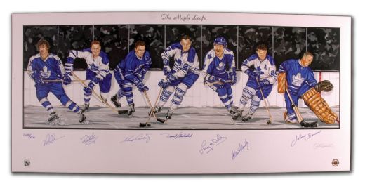 Toronto Maple Leafs Limited Edition Lithograph Autographed by 7 HOFers