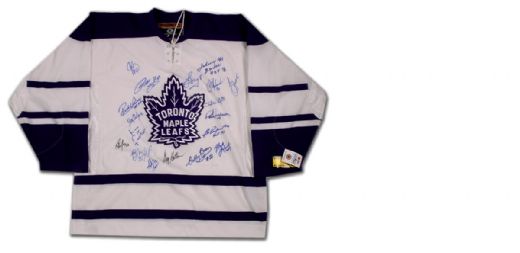 Toronto Maple Leafs Jersey Autographed by 18 Leafs Alumni