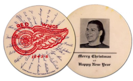 1945-46 Detroit Red Wings Holiday Greeting Card Disc by McCarthy