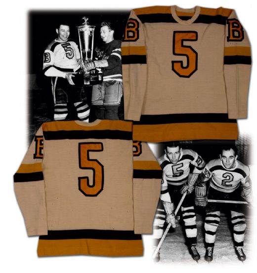 Dit Clapper’s Circa 1946 Game Worn Boston Bruins Wool Sweater