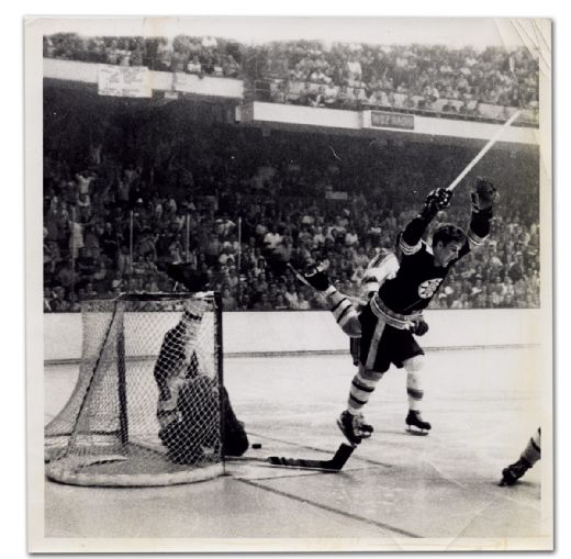 Original Wire Photo of Bobby Orr’s 1970 Stanley Cup Winning Goal