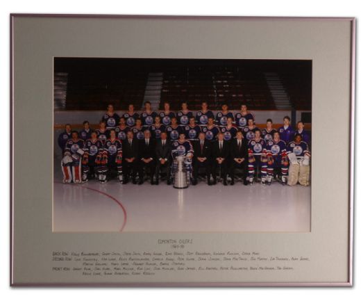 1989-90 Edmonton Oilers Framed Official Team Photo from Locker Room