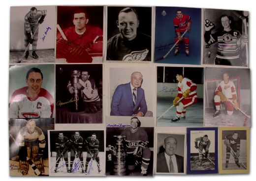 Autographed Photo Collection of 91 Loaded with Hall-of-Famers