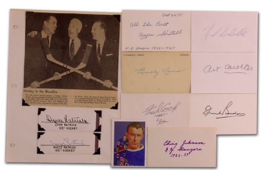 New York Rangers Hall of Fame Autograph Collection of 10