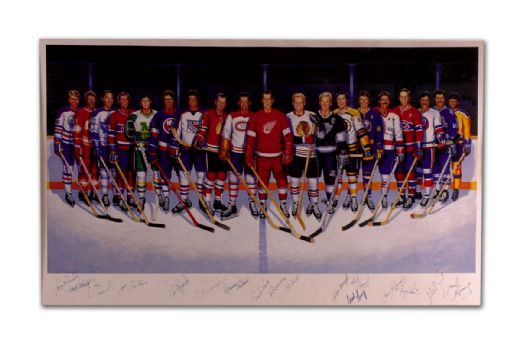 500 Goal Scorers Lithograph Autographed by 16