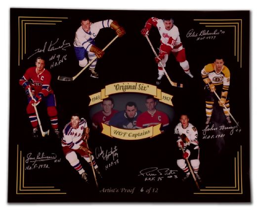 Rare Original Six Artist Proof Print Collection of 4 Autographed by 24 HOFers