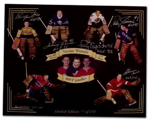  Original Six Limited Edition Print Collection of 4 Autographed by 24 HOFers