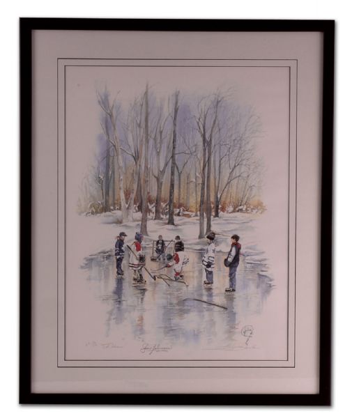 Jean Beliveau Autographed “The Draw” Framed Limited Edition