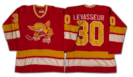 1976-77 Louie Levasseur Red WHA Minnesota Fighting Saints Game Worn Jersey