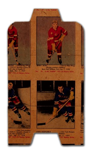 Scarce 1951-52 Parkhurst Hockey Card Wrapper/Box
