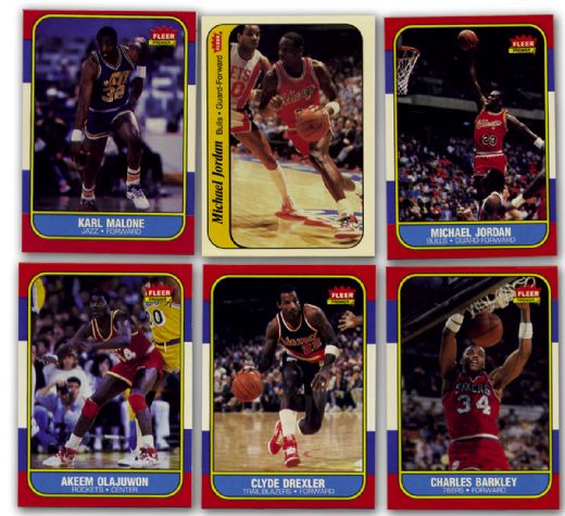 Michael Jordan Rookie Card, Sticker & Complete ’86-87 Fleer Set