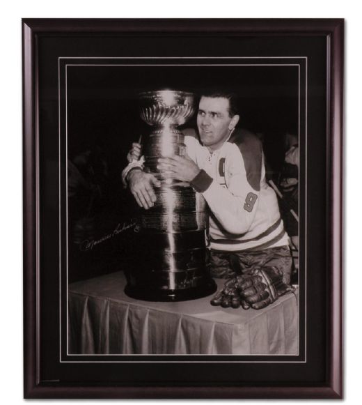 Autographed Maurice Richard with Stanley Cup Framed Photo (22" x 26")