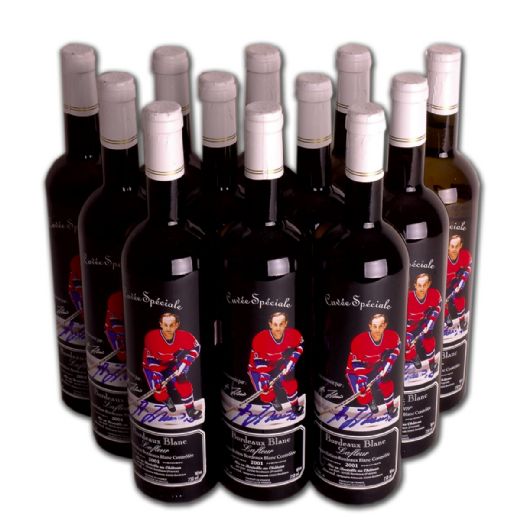Case of 12 Guy Lafleur Autographed Wine Bottles