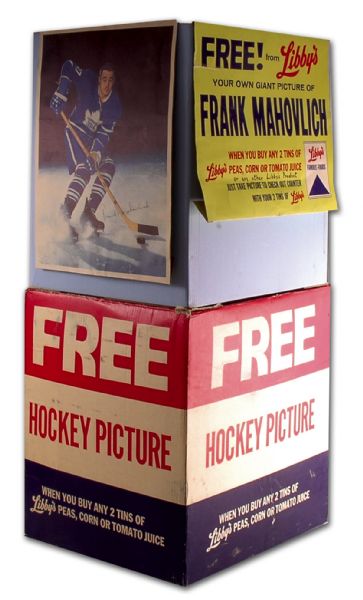 Circa 1963 Frank Mahovlich Libby’s Poster Store Display with 30 Posters