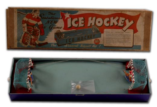 Rare 1940s Tin Hockey Game with Original Box