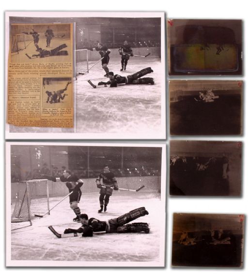 1930s New York Americans & Rangers Negative Collection of 45