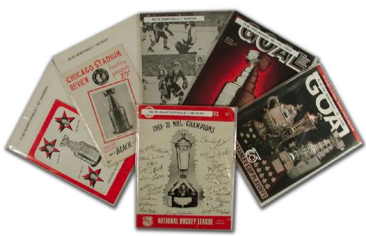 Huge Black Hawks, North Stars, Sabres, Canucks & Other Teams Program & Guide Collection of 300+