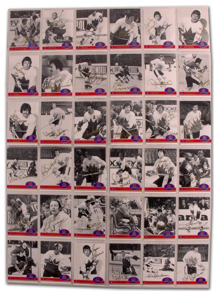 Scarce 1972 Canada-Russia Series Autographed Card Set of 36