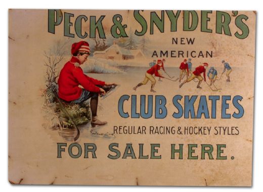 Circa 1900 Peck & Snyders Skates Advertising Sign