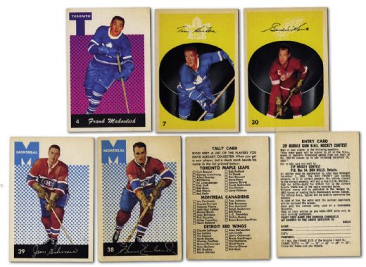 1962-63 Parkhurst Complete 54-Card Set with Tally Card & Zip Contest Card
